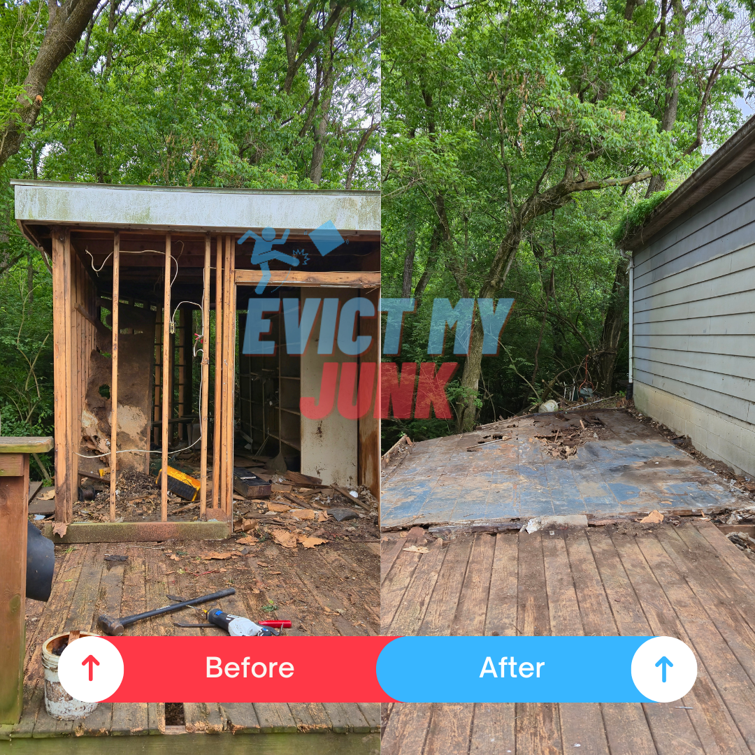 Evict My Junk shed demolition in Middletown OH